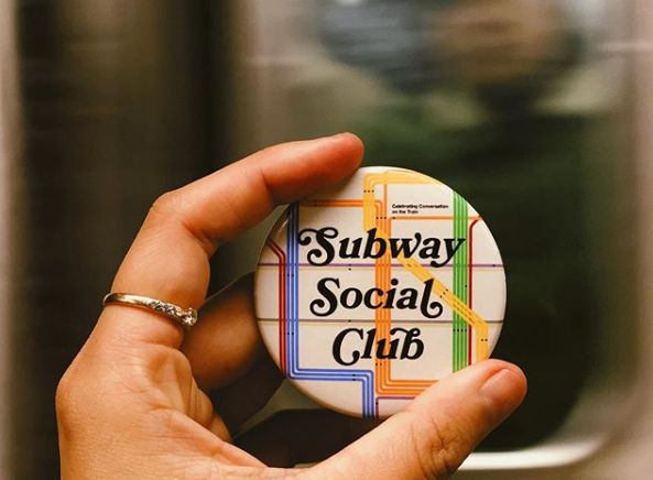 A pin that reads Subway Social Club